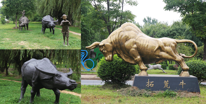 雕塑公园出现货牛雕塑！