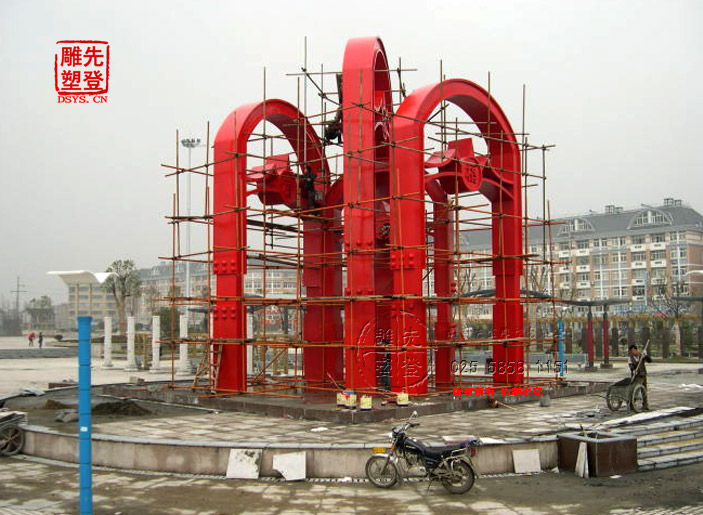 南京不锈钢雕塑《百福之门》不锈钢雕塑厂钢雕塑设计公司