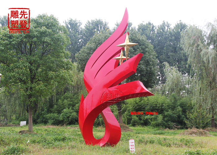 红色凤凰雕塑成品销售不锈钢雕塑厂